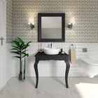 Espelheira para Banheiro de Sobrepor 85x80x3,2cm Preto Rivier P&C Artemobili