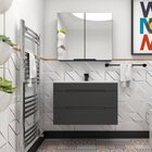 Espelheira para Banheiro de Sobrepor 65x75x18cm Grafite Jazz Mazzu