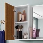 Espelheira Para Banheiro Dublin Branco Ripado Com Prateleira