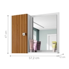 Espelheira Para Banheiro Dublin Branco Ripado Com Prateleira