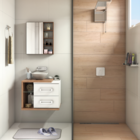 Espelheira para Banheiro de Sobrepor Flex 77x65x14cm Nogal Lótus/Vogue Fabribam