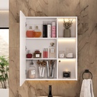 Espelheira para Banheiro com LED Sophia Branca 77,9x65,5x16,6cm Fabribam