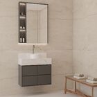 Espelheira para Banheiro Com Luminária Preto 100x100cm Blass Bongut