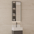 Espelheira para Banheiro Com Luminária Preto 100x60cm Blass Bongut