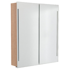 Espelheira para Banheiro de Sobrepor com 2 Portas 64x54,2x12cm Amadeirada Led Cris Metal