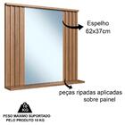 Espelheira Ripada Com Prateleira 70 Cm Es1000 Faem
