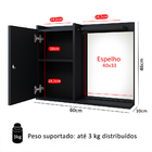 Espelheira Suspensa Madri Armário Parede Armarinho Banheiro P