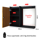 Espelheira Suspensa Madri Armário Parede Armarinho Banheiro P