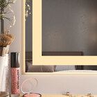 Espelho 3 Cores Led Retangular 80x60 Touch - fino inox