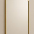 Espelho 4mm 50x50 Retangular Borda Arredondada Moldura Dourad