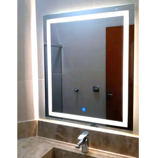 Espelho 4mm 60x60 led 3 tons frio neutro quente Banheiro Com