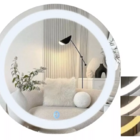 Espelho 4mm 90 Cm Led luz forte 3 cores Redondo Bivolt Sem Mo