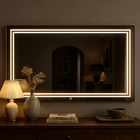 Espelho 4mm  Led 100x80  Luz branca fria Retangular Jateado i