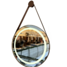 Espelho 4mm adnet Led 3 tons  70 cm Redondo tecla Touch alça