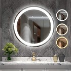 Espelho 4mm Banheiro Led 3 cores 90cm grande Redondo Bivolt S