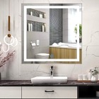 Espelho 4mm Banheiro Luz Led 80x80 Cm Led 3 cores frio neutro