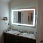 Espelho 4mm Com Led 3 Cores Parede 90x60 Jateado Vertical 60x