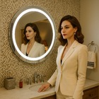 Espelho 4mm Jateado Redondo Iluminado Led 3 tons Frio neutro