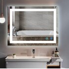 Espelho 4mm led 3 cores bivolt retangular 100x80 Cm C/ Desemb