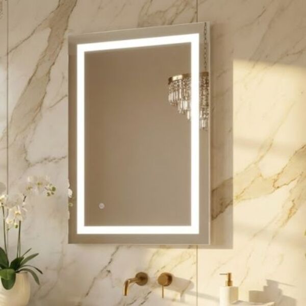 Espelho 4mm Retangular Iluminação Luz frente  Led 3 cores 70x