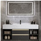 Espelho 4mm Retangular Luz Led 3 cores frio neutro quente 90X