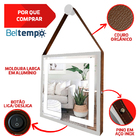 Espelho 50cm Quadrado Com Led Alça Caramelo Suporte Adnet Bra