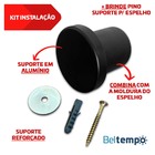 Espelho 50cm Quadrado Com Led Alça Suporte Adnet Preto