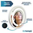 Espelho 60cm Redondo Com Led Frio Acabamento Branco