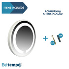 Espelho 60cm Redondo Com Led Frio Acabamento Branco