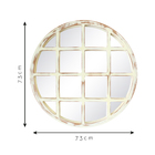 Espelho 73cm Janela Redondo Cinza