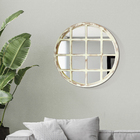 Espelho 73cm Janela Redondo Cinza