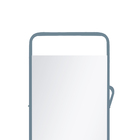 Espelho Aço 150x40cm Toalheiro Azul