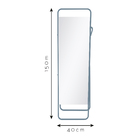 Espelho Aço 150x40cm Toalheiro Azul