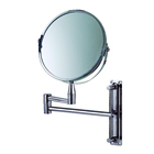 Espelho Aço Cromado Redondo Articulável Dupla Face de Aumento Mor