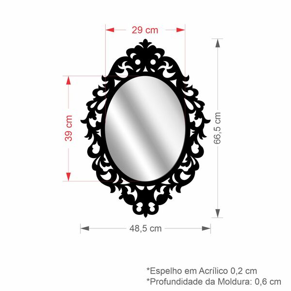 Espelho Acrílico Moldura Mdf Luís Xv Bnn Decor