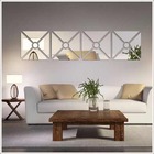 Espelho Acrílico Quadrado Círculo Central 25 X 102 Cm