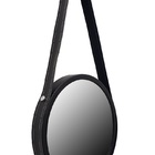 Espelho Adnet 50cm Premium Preto Com Alça Preta