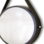 Espelho Adnet 60cm Marrom Com Alça Preta