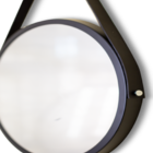 Espelho Adnet 60cm Preto Com Alça Preta