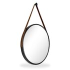 Espelho Adnet Alumínio 40cm Com Alça E Suporte Para Banheiro