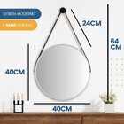 Espelho Adnet Alumínio 40cm Com Alça E Suporte Para Banheiro