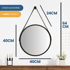 Espelho Adnet Alumínio 40cm Com Alça E Suporte Para Banheiro