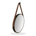 Espelho Adnet Alumínio 40cm Com Alça E Suporte Para Banheiro