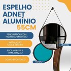Espelho Adnet Alumínio 55cm Com Alça E Suporte Para Banheiro