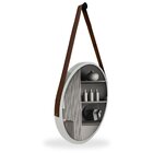 Espelho Adnet Alumínio 65cm Com Alça E Suporte Para Banheiro