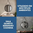 Espelho Adnet Alumínio 65cm Com Alça E Suporte Para Banheiro