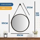 Espelho Adnet Alumínio 65cm Com Alça E Suporte Para Banheiro