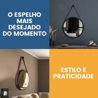 Espelho Adnet Alumínio 65cm Com Alça E Suporte Para Banheiro