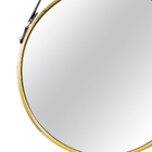 Espelho Adnet Dourado Com Alça De Couro Marrom 57 5x36 Cm - I