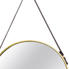 Espelho Adnet Dourado Com Alça De Couro Marrom 57 5x36 Cm - I